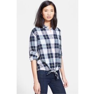 Equipment Daddy - Groundwork Plaid Tie Front Shirt - size Small